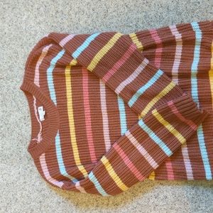 Orange Striped Knitted Sweater SO Brand